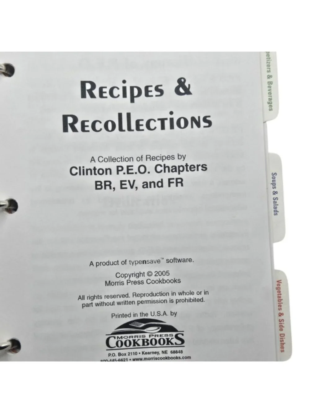 Clinton Oklahoma Cookbook Recipes & Recollections PEO Chapters 2005
